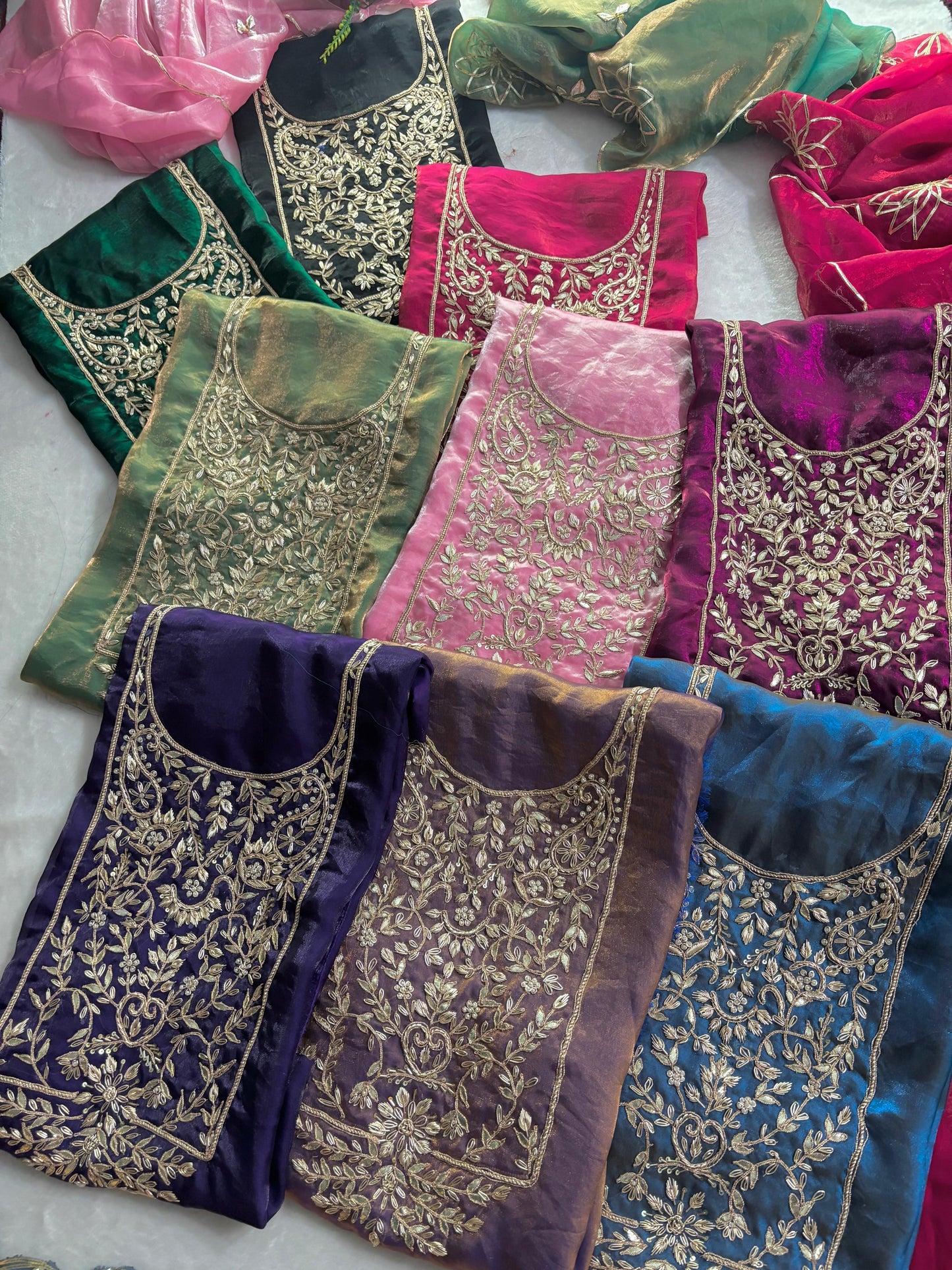 Silk handwork unstitched set