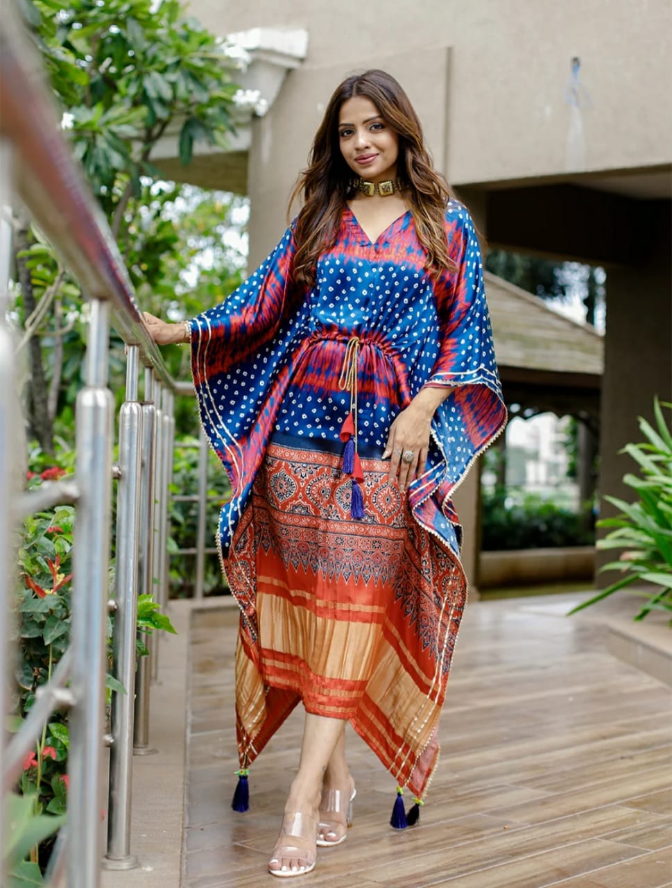 Blue Orange Kaftan