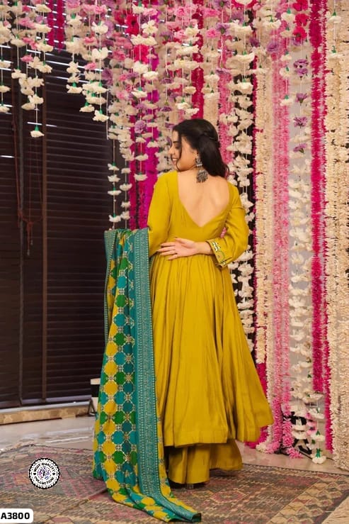 Yellow Anarkali Suit Set