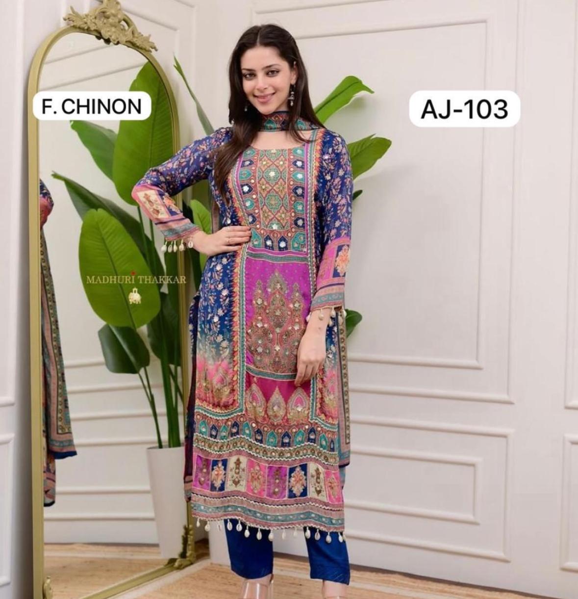 Blue Ethnic Printed Straight Kurti Set