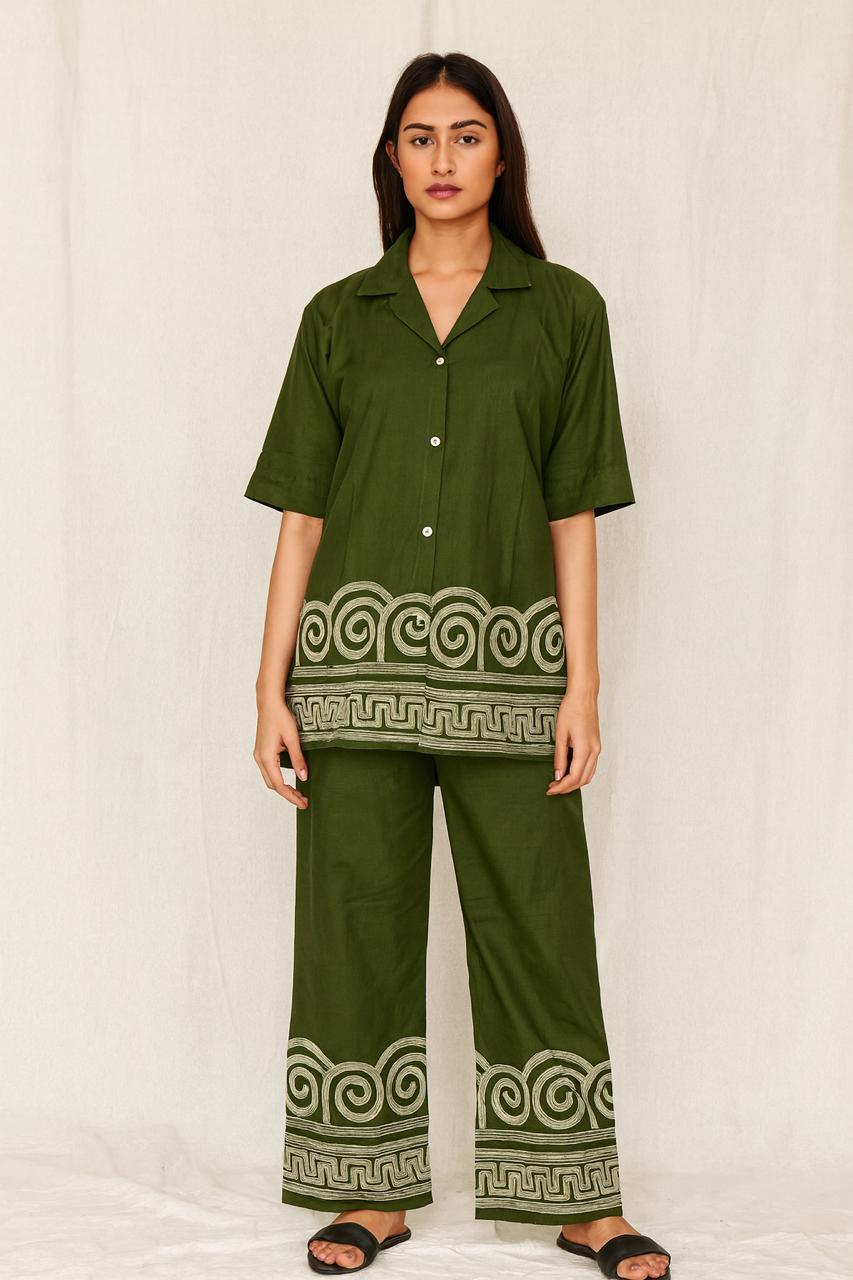 Cotton Embroidered Coord Set