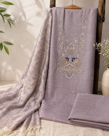 Banarasi silk heavy Jardoz work kurta with banarasi duppata set