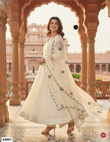 White Silk Anarkali Suit Set