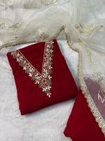 Red Velvet Unstitched suit set