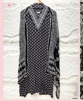 Black Cotton Unstitched Printed Embroidered -Set of 3