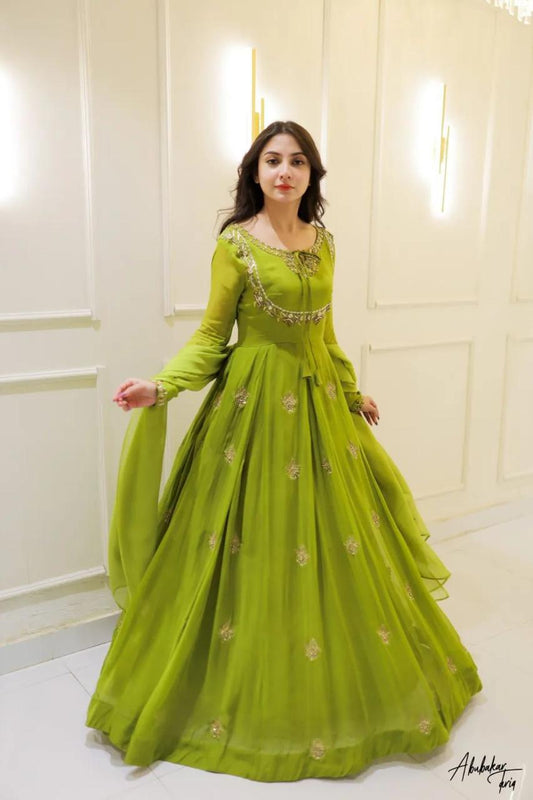 Green Gown Suit Set