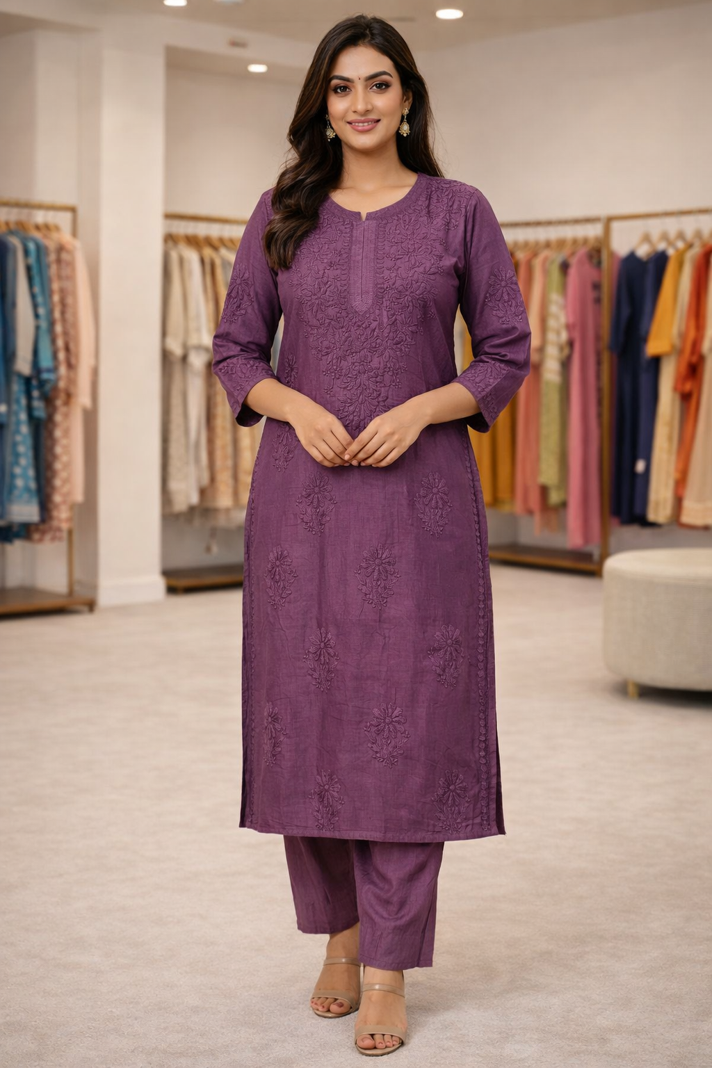 Kurta and Pant Chikankari Set