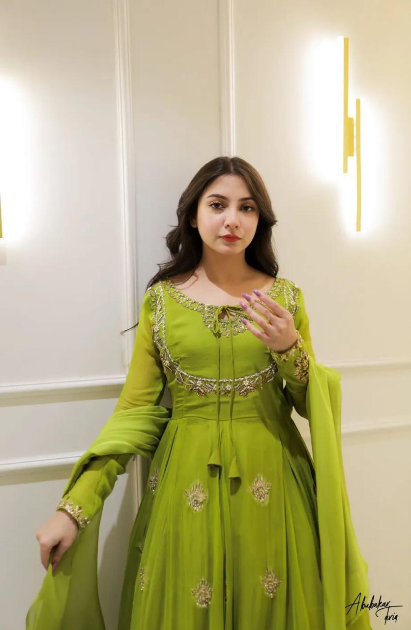 Green Gown Suit Set