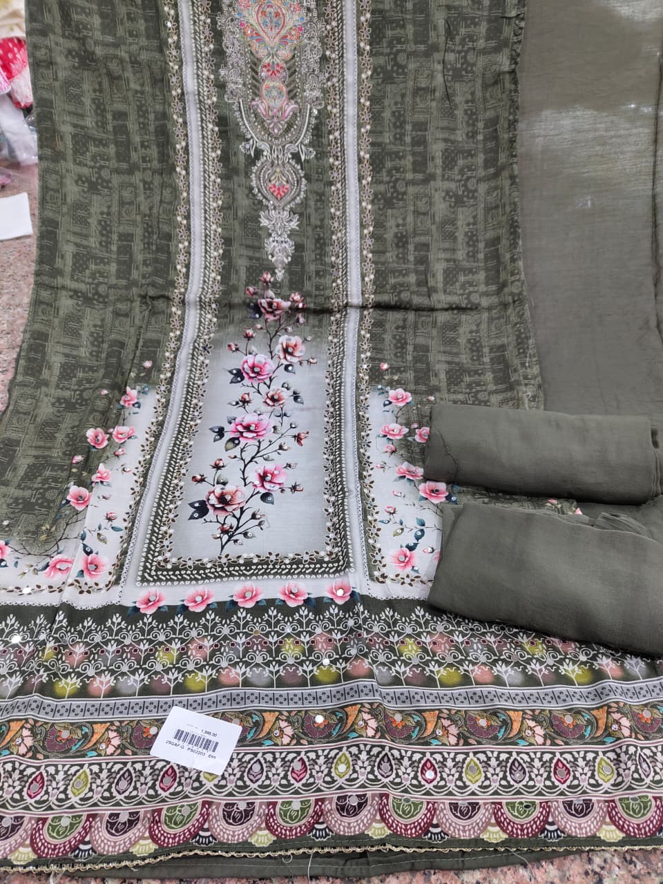 Printed Muslin Unstitched Suit Set