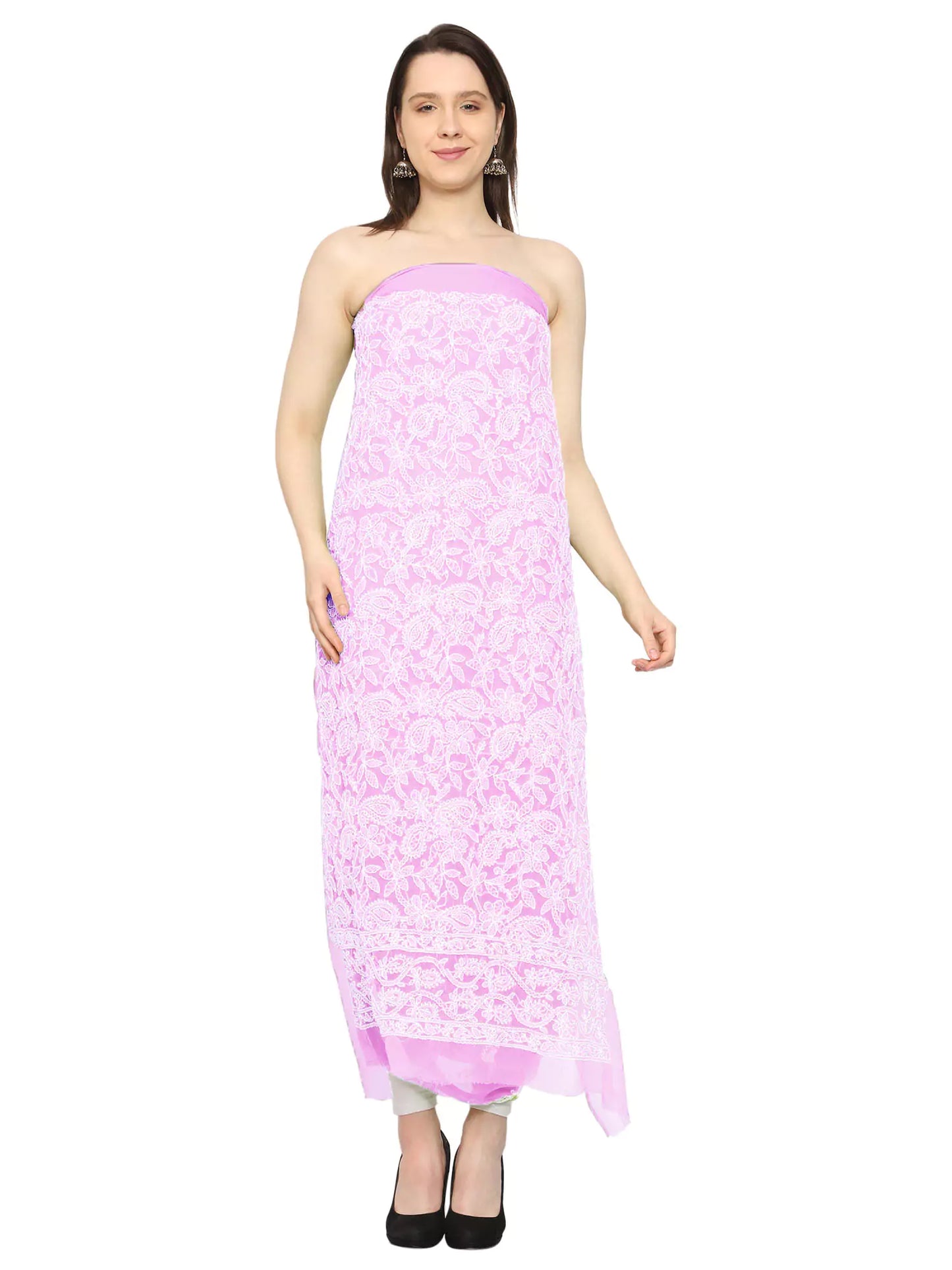 Georgette Front Jaal Unstitched Dress Material for Kurta, Bottom & Dupatta