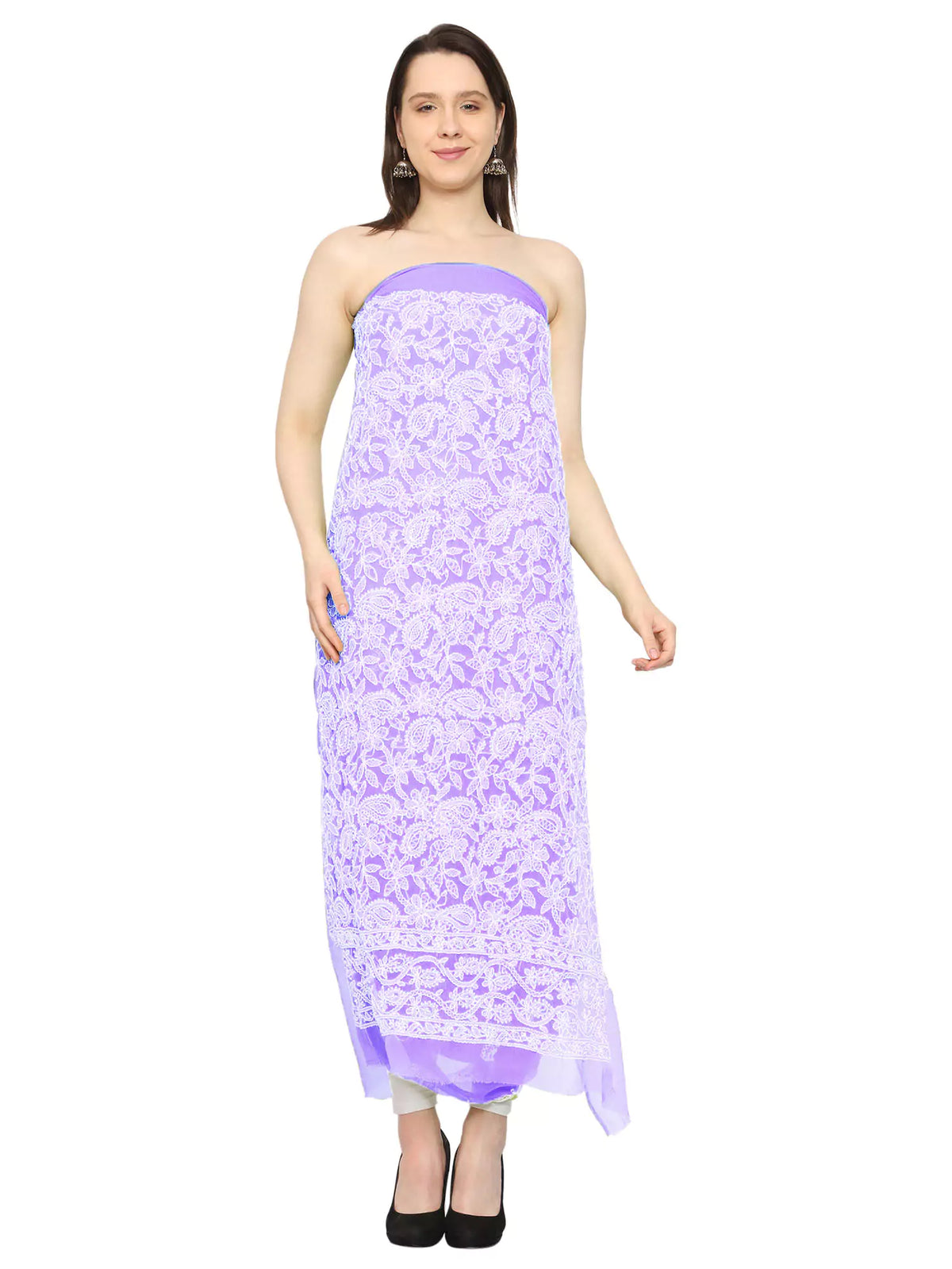 Georgette Front Jaal Unstitched Dress Material for Kurta, Bottom & Dupatta