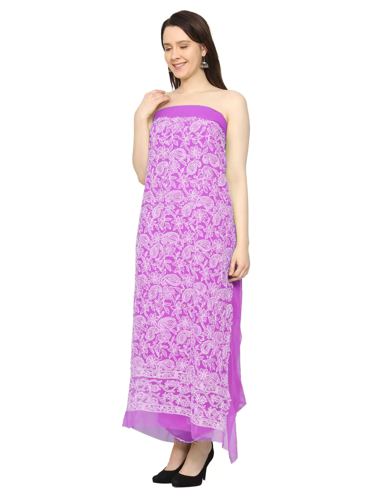 Georgette Front Jaal Unstitched Dress Material for Kurta, Bottom & Dupatta