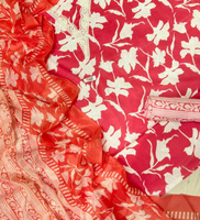 Red Cotton Unstitched Printed Embroidered -Set Of 3