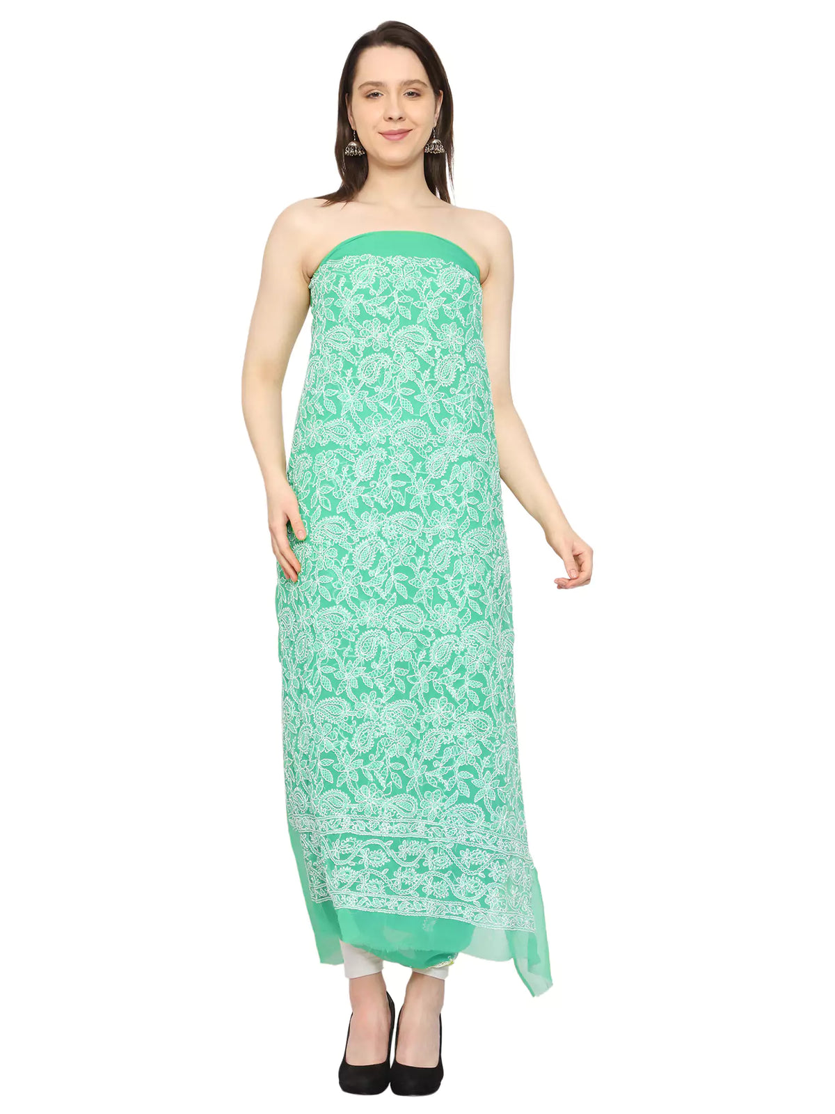 Georgette Front Jaal Unstitched Dress Material for Kurta, Bottom & Dupatta