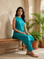 Blue green 2pc kurta and pant set
