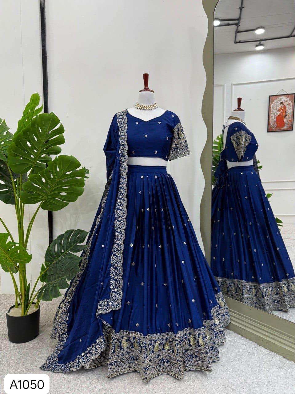 Blue designer lehenga