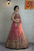 Pink Meter Flared Premium Butterfly Net Lehenga