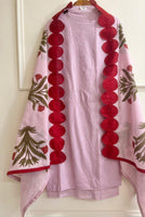 Light Purple Cotton Unstitched Embroidered -Set Of 3