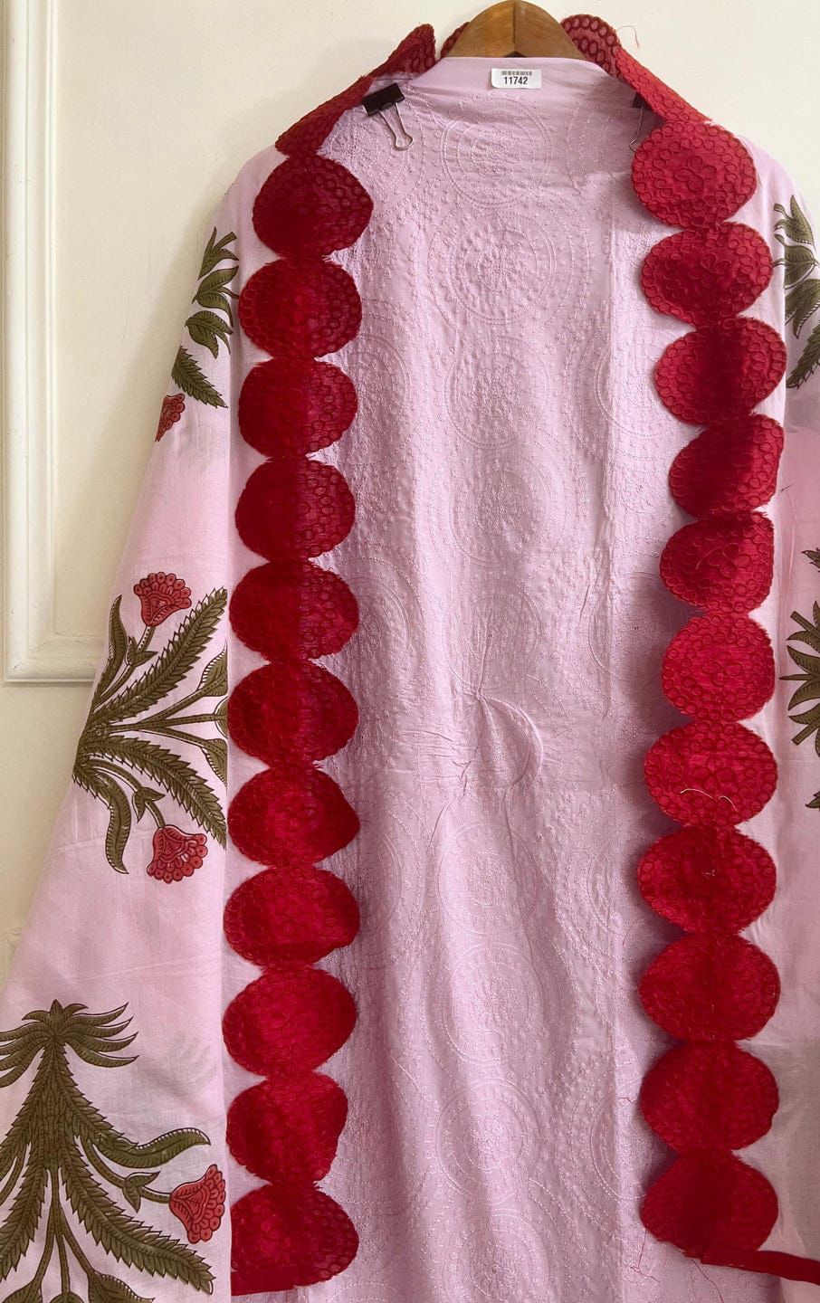 Light Purple Cotton Unstitched Embroidered -Set Of 3