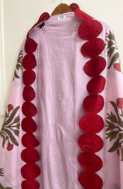 Light Purple Cotton Unstitched Embroidered -Set Of 3