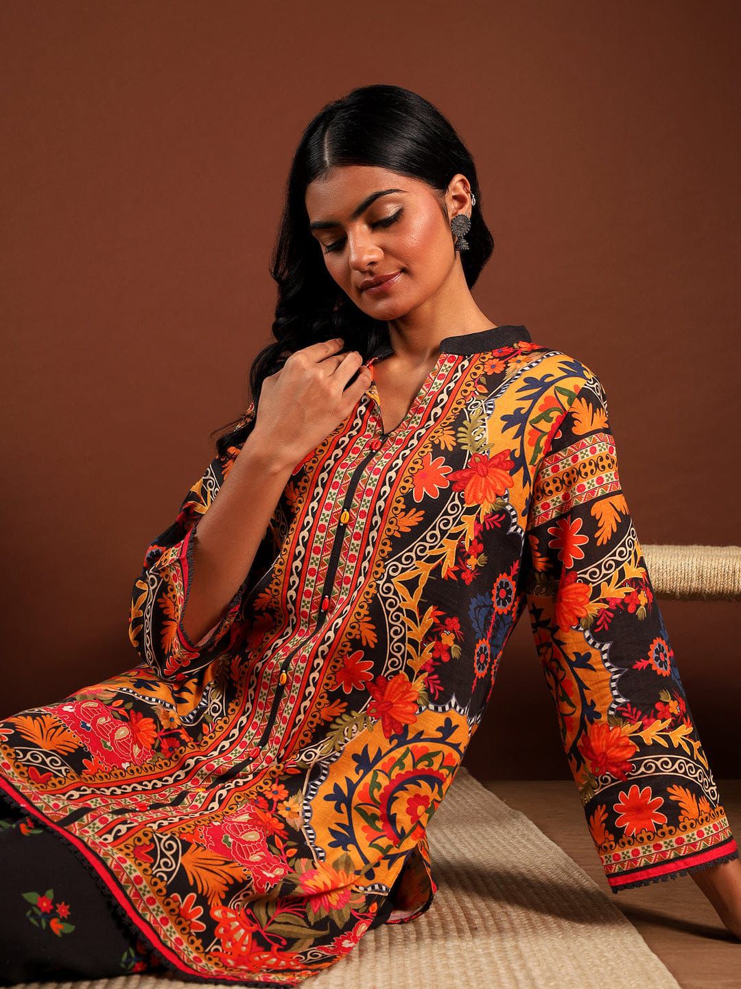 Sunset Bloom Silk Co-ord Set