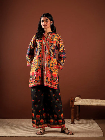 Sunset Bloom Silk Co-ord Set