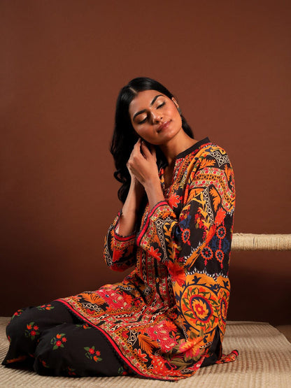 Sunset Bloom Silk Co-ord Set