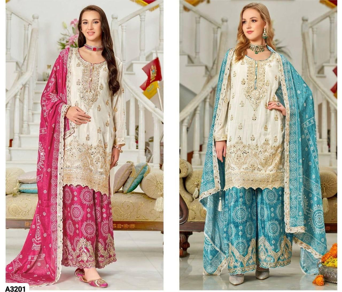 HEAVY EMBROIDERED  SHARARA  DUPATTA