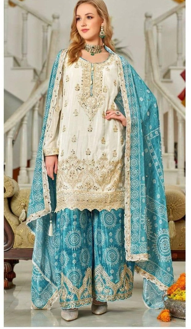 HEAVY EMBROIDERED  SHARARA  DUPATTA