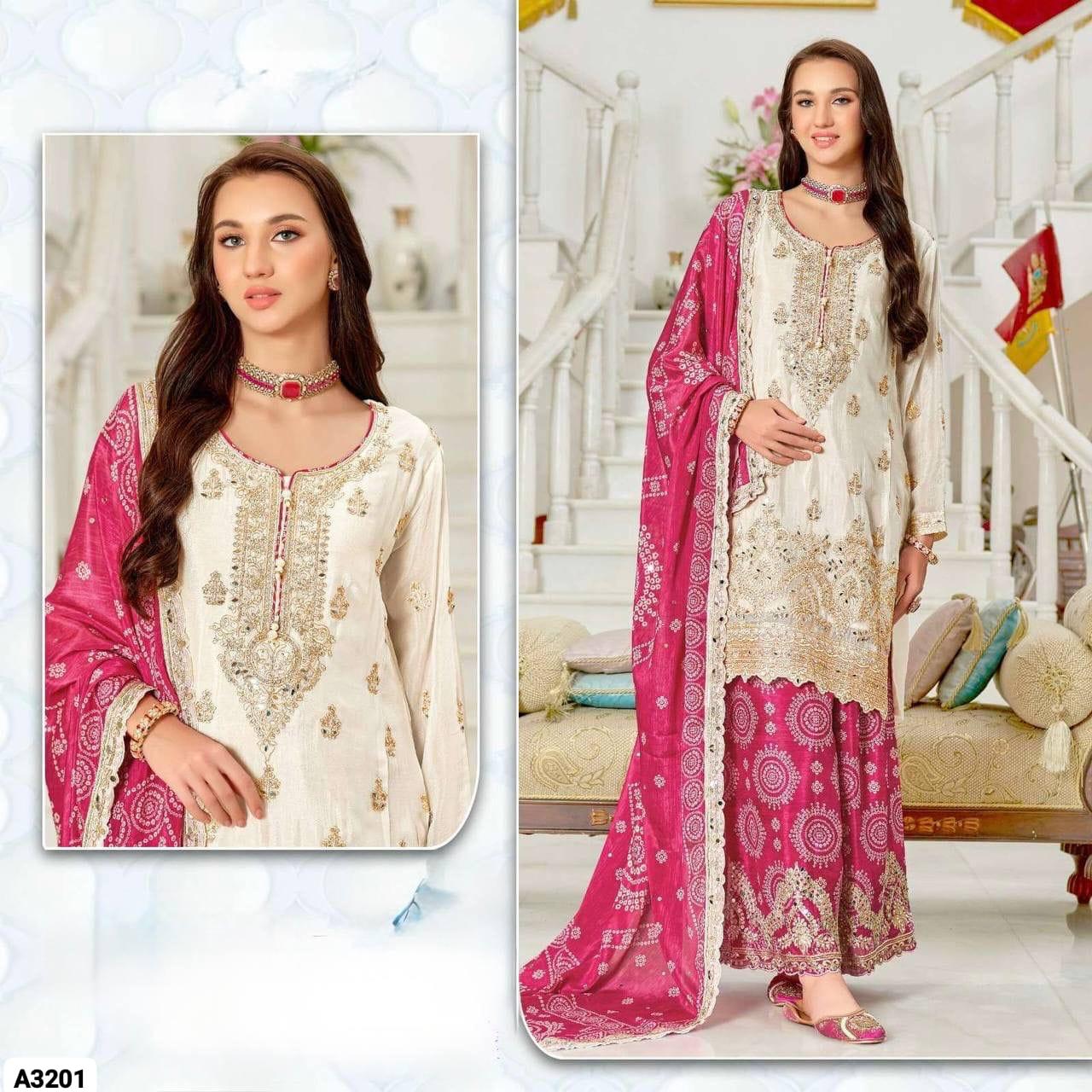 HEAVY EMBROIDERED  SHARARA  DUPATTA