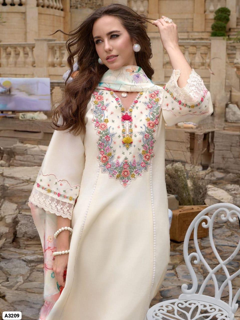 VISCOSE CHANDERI WITH SEQUENCE EMBROIDERY WORK