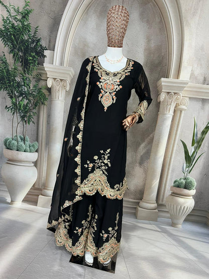 Black White Sharara Suit set