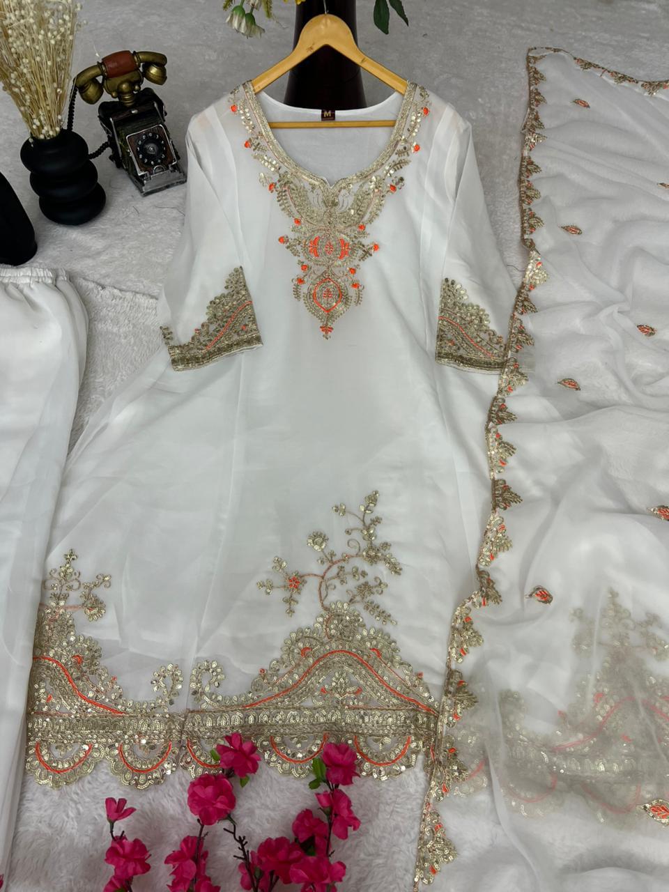 Black White Sharara Suit set