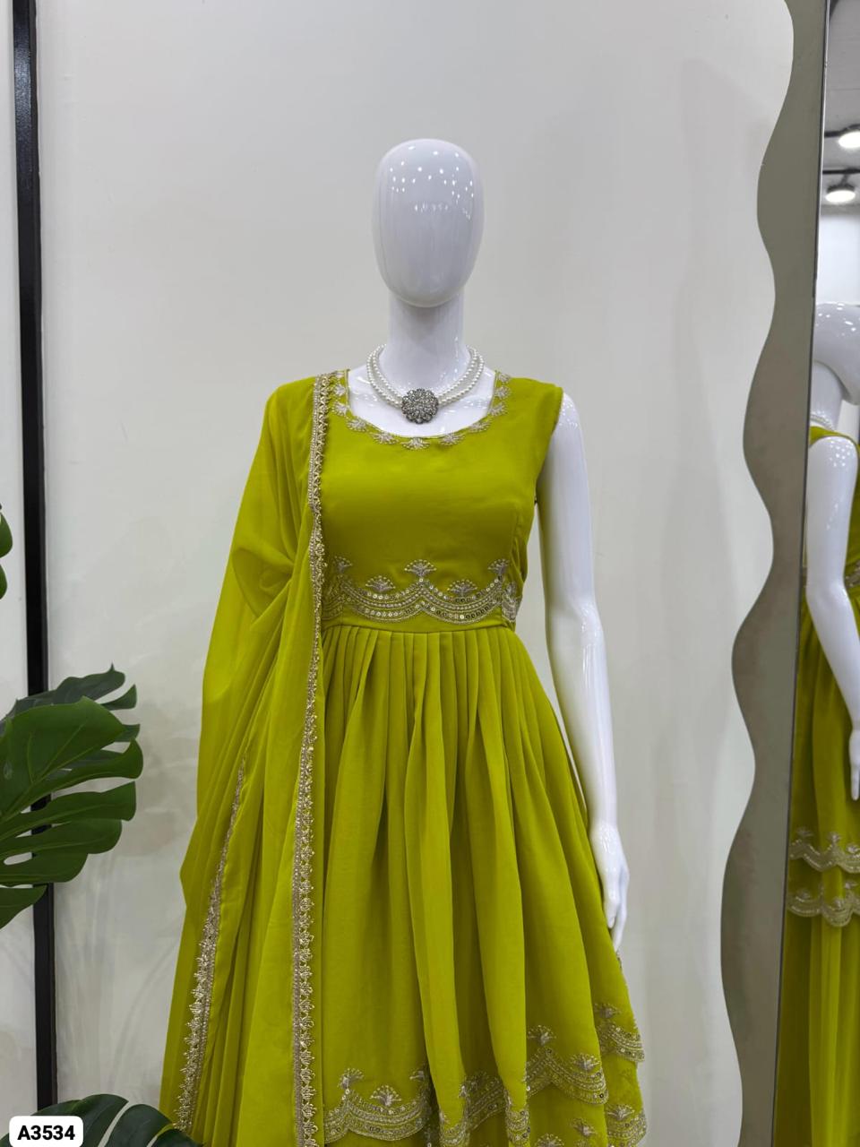 Green Peplum Suit Set