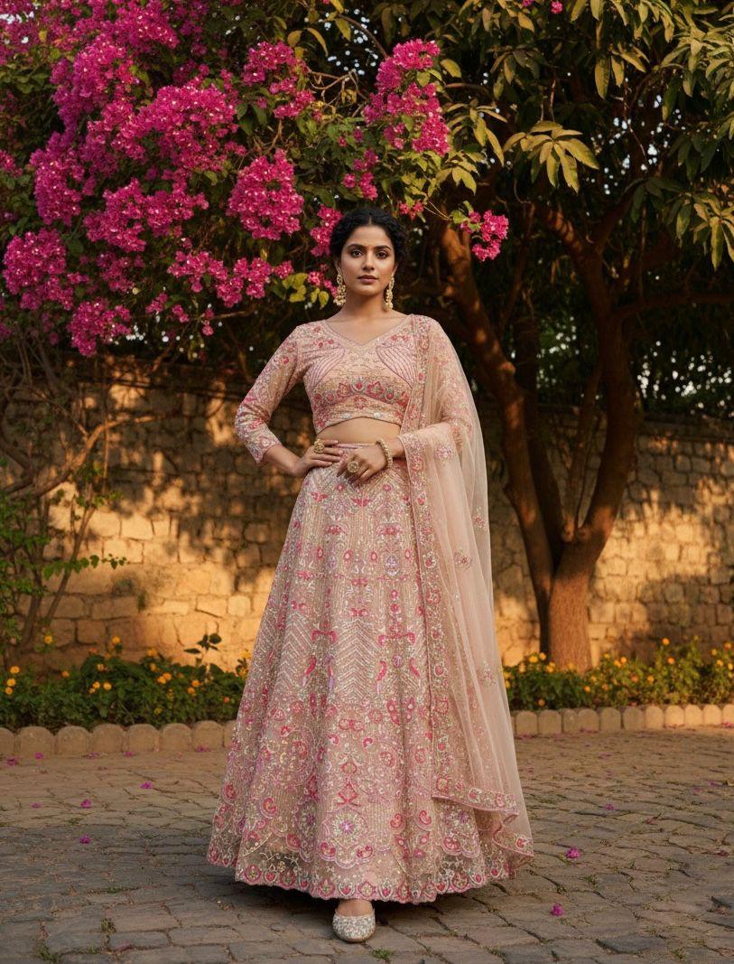 Butterfly Net Floral Lehenga
