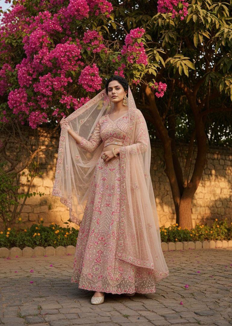 Butterfly Net Floral Lehenga