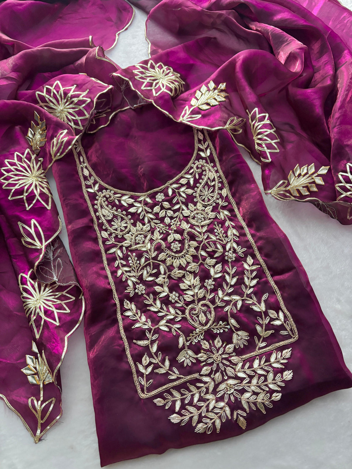 Silk handwork unstitched set