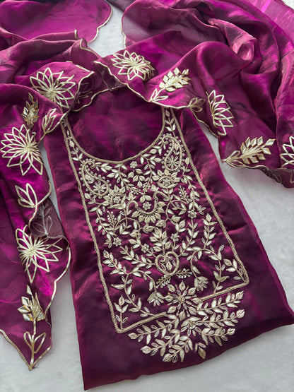 Silk handwork unstitched set