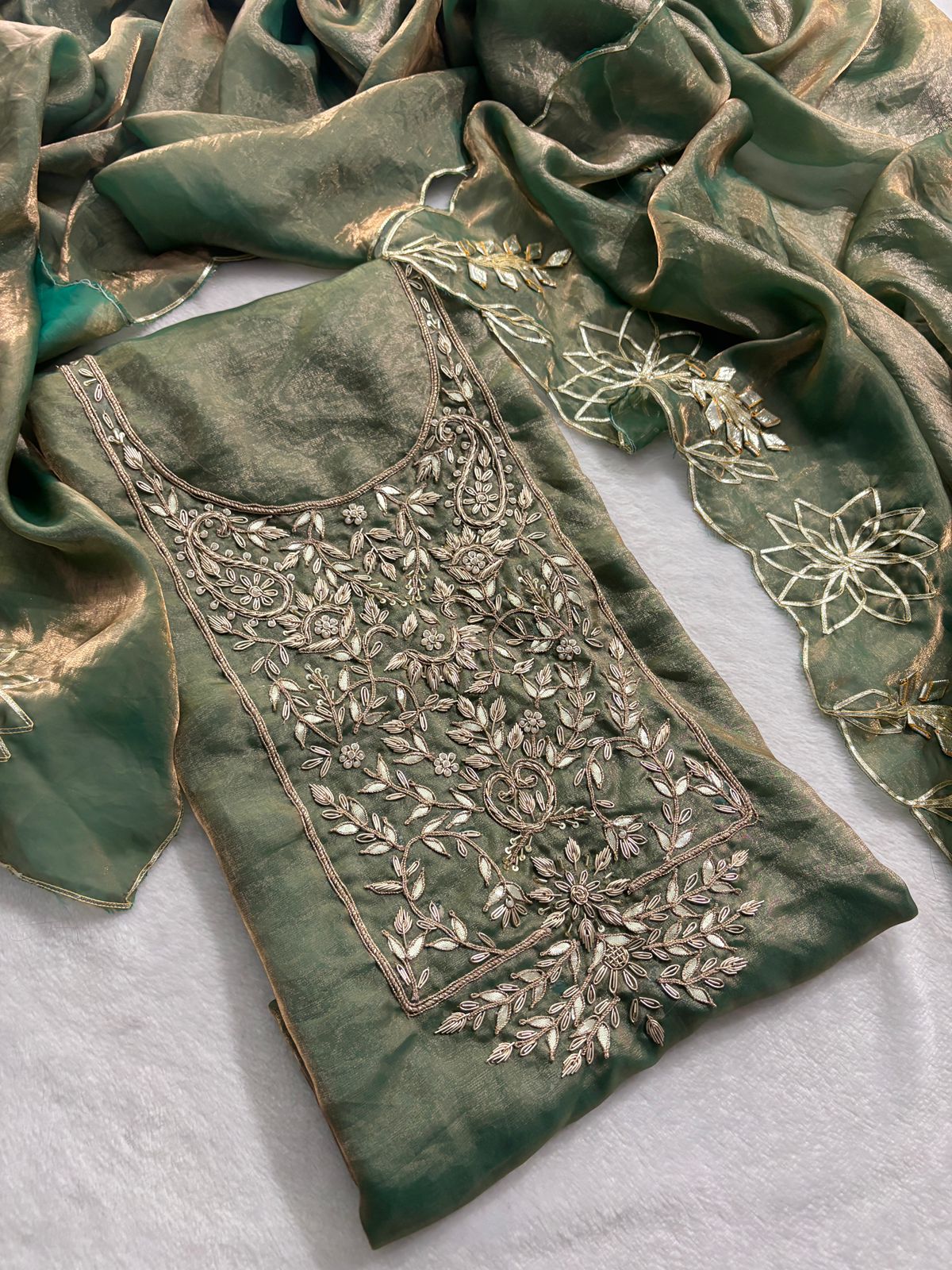 Silk handwork unstitched set