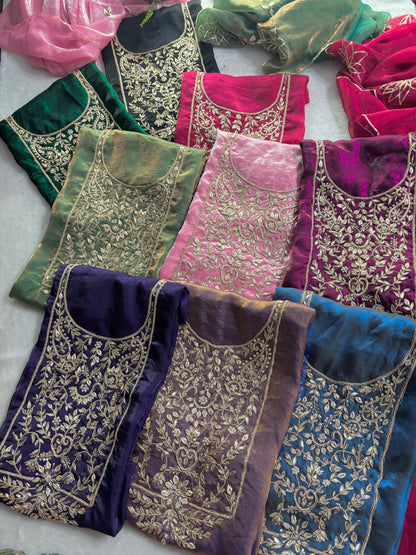 Silk handwork unstitched set