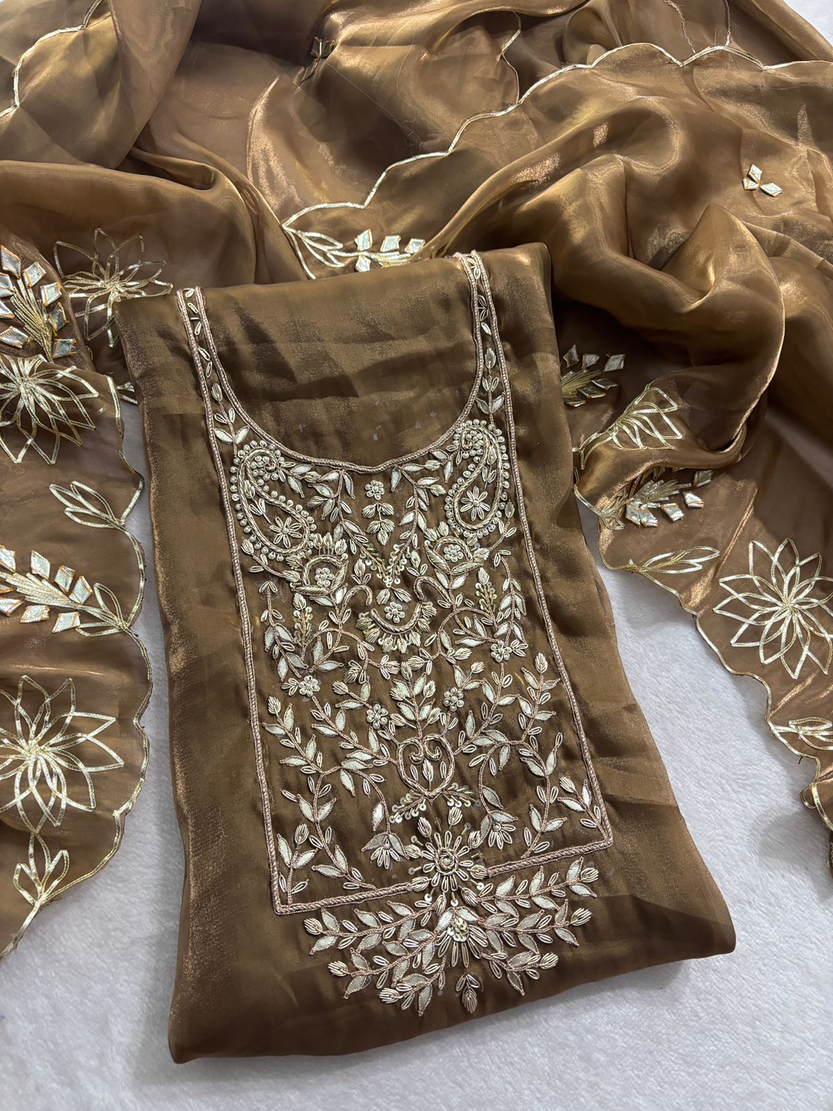 Silk handwork unstitched set