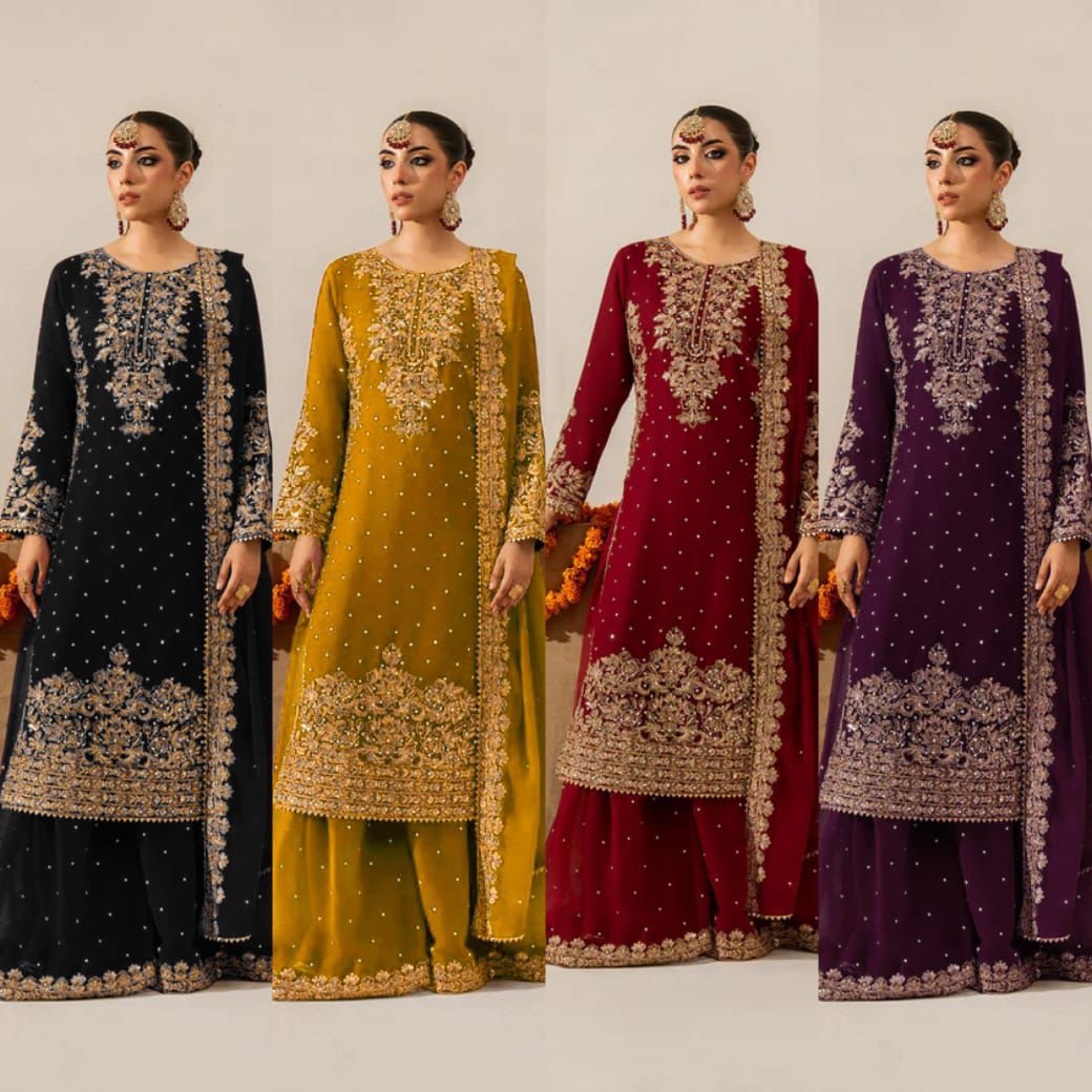 Embroidered Plazzo Suit Set