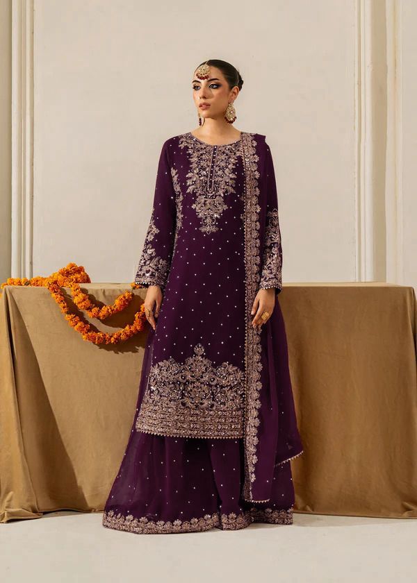 Embroidered Plazzo Suit Set