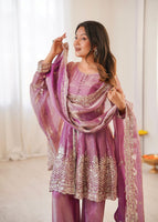 Two-Tone Fandy Silk Suit Set