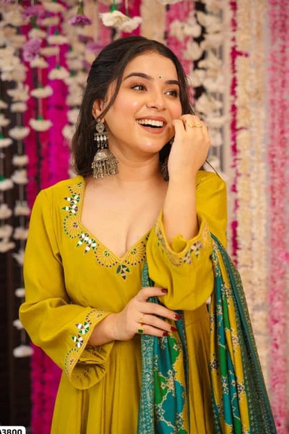 Yellow Anarkali Suit Set