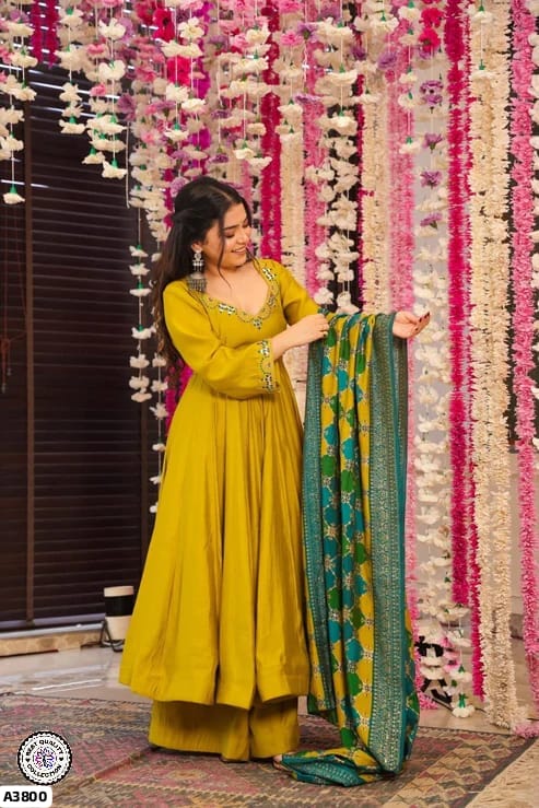 Yellow Anarkali Suit Set