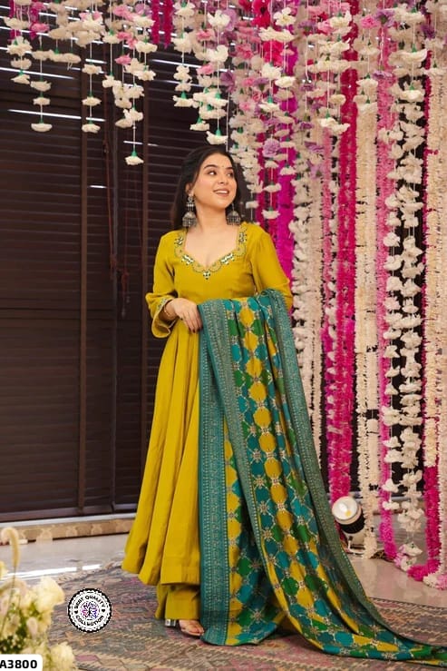 Yellow Anarkali Suit Set