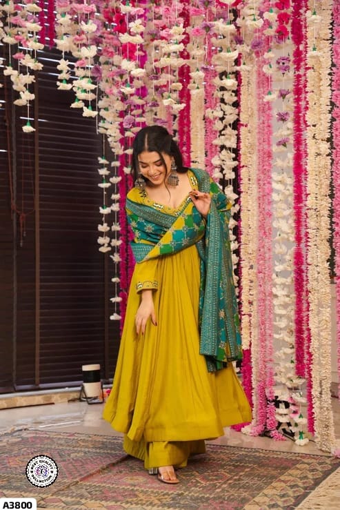 Yellow Anarkali Suit Set