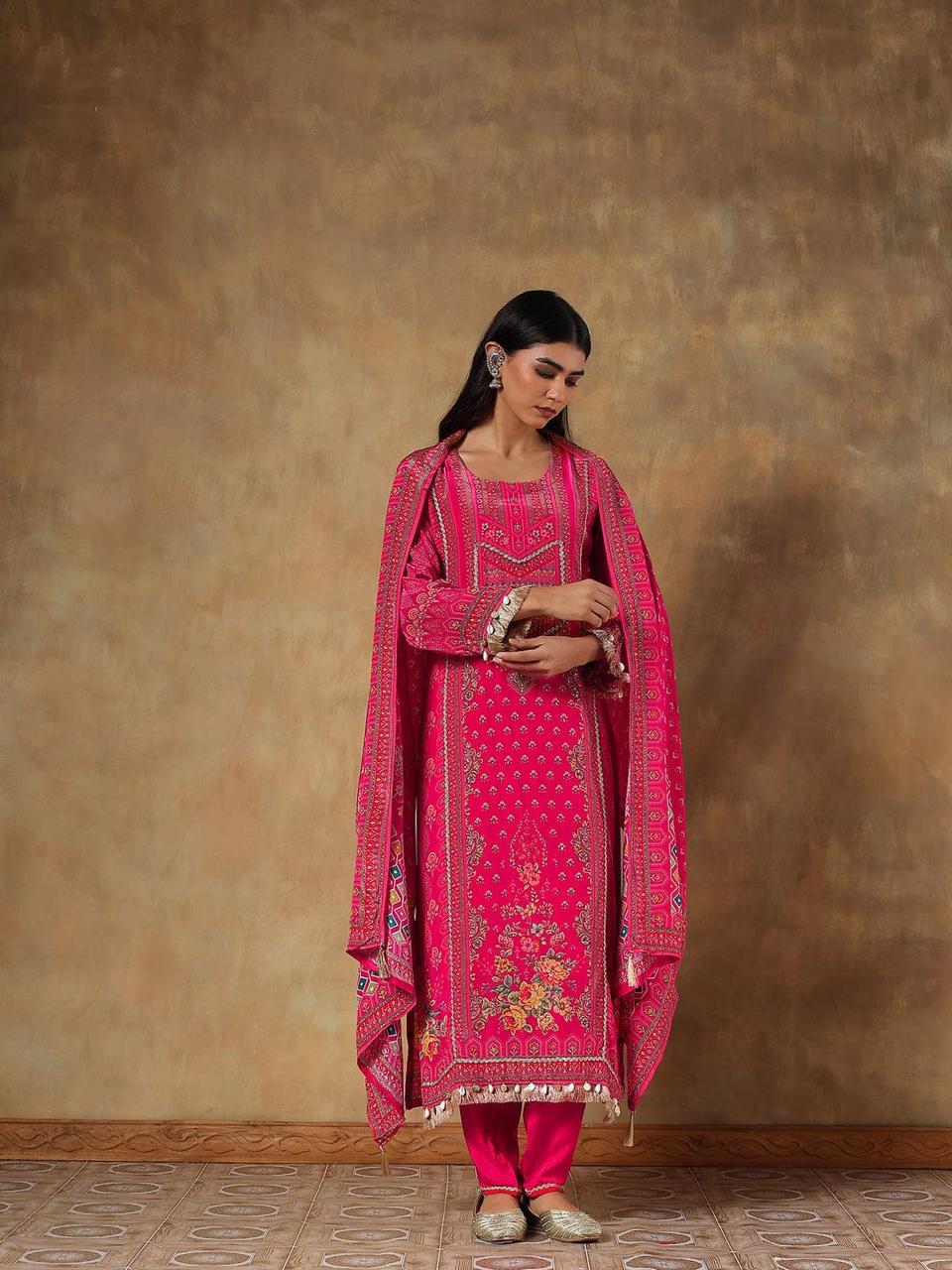 Ruhani Natural Crepe Printed 3-Piece Set