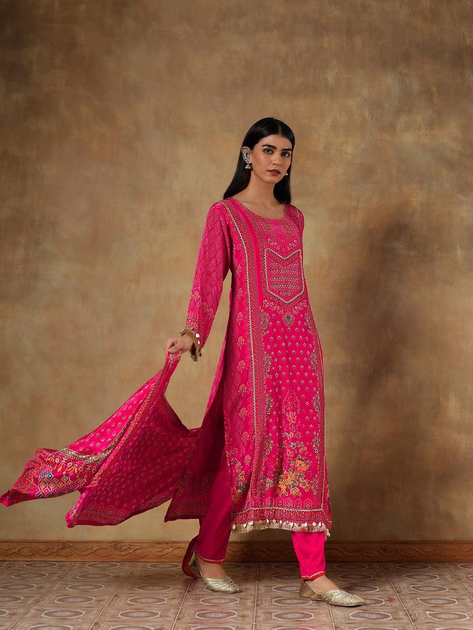 Ruhani Natural Crepe Printed 3-Piece Set